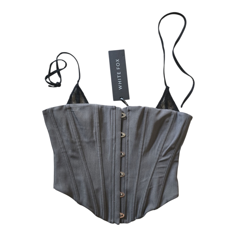 White Fox Boutique Gray Crop Top